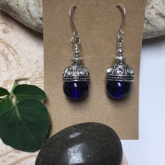 cocovalli handmade Jewelry - 925 Sterling ear wires new sapphire blue sparkle